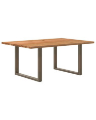 Table à manger marron clair bois de chêne massif rectangulaire | Mobilier & Déco