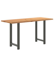 Table de bar rectangulaire en bois massif de chêne marron clair 200 x 80 x 102 cm | Mobilier & Déco