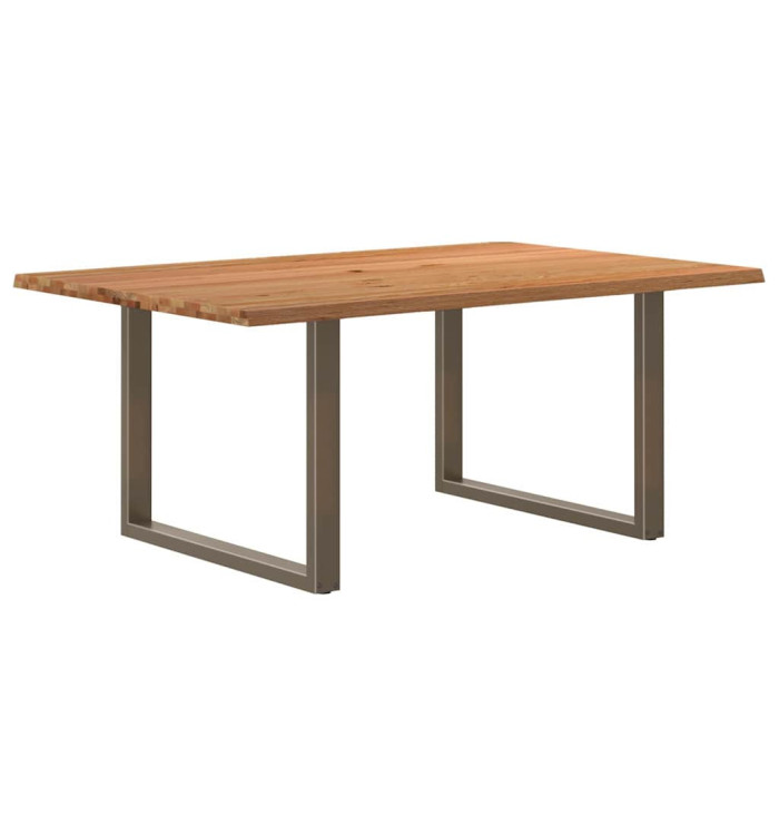 Table à manger marron clair bois de chêne massif rectangulaire | Mobilier & Déco