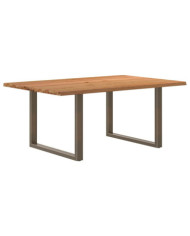 Table à manger marron clair bois de chêne massif rectangulaire | Mobilier & Déco