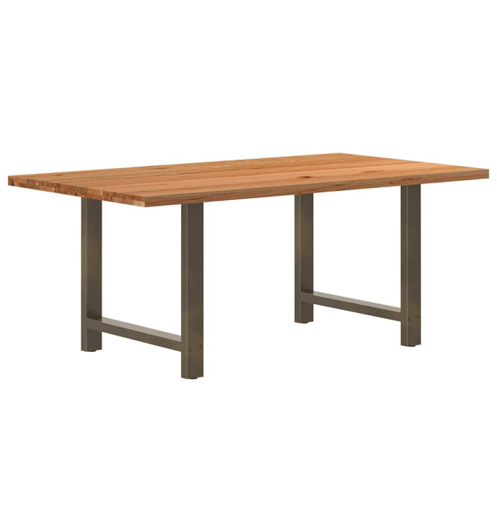 Table à manger marron clair bois de chêne massif rectangulaire | Mobilier & Déco
