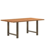 Table à manger marron clair bois de chêne massif rectangulaire | Mobilier & Déco