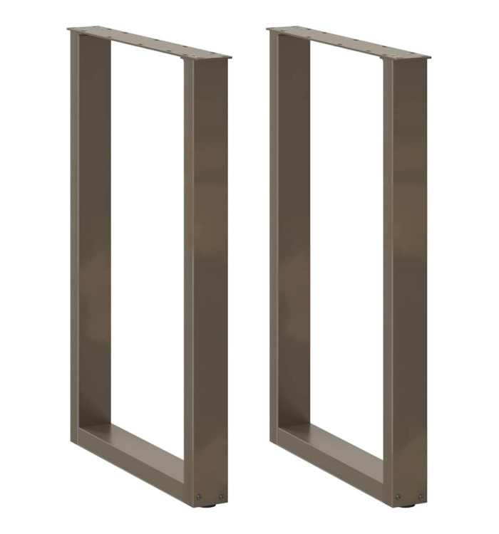 Pieds de table de bar en U 2 pièces Acier naturel 60 x (90-91) cm Acier | Mobilier & Déco