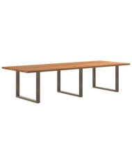 Table à manger marron clair bois de chêne massif rectangulaire | Mobilier & Déco