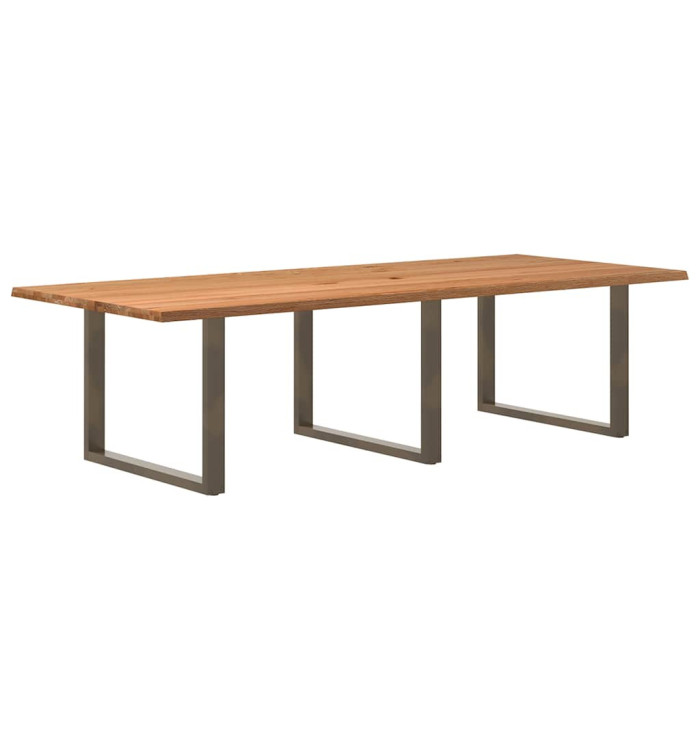 Table à manger marron clair bois de chêne massif rectangulaire | Mobilier & Déco