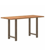 Table de bar rectangulaire en bois massif de chêne marron clair 180 x 80 x 92 cm | Mobilier & Déco