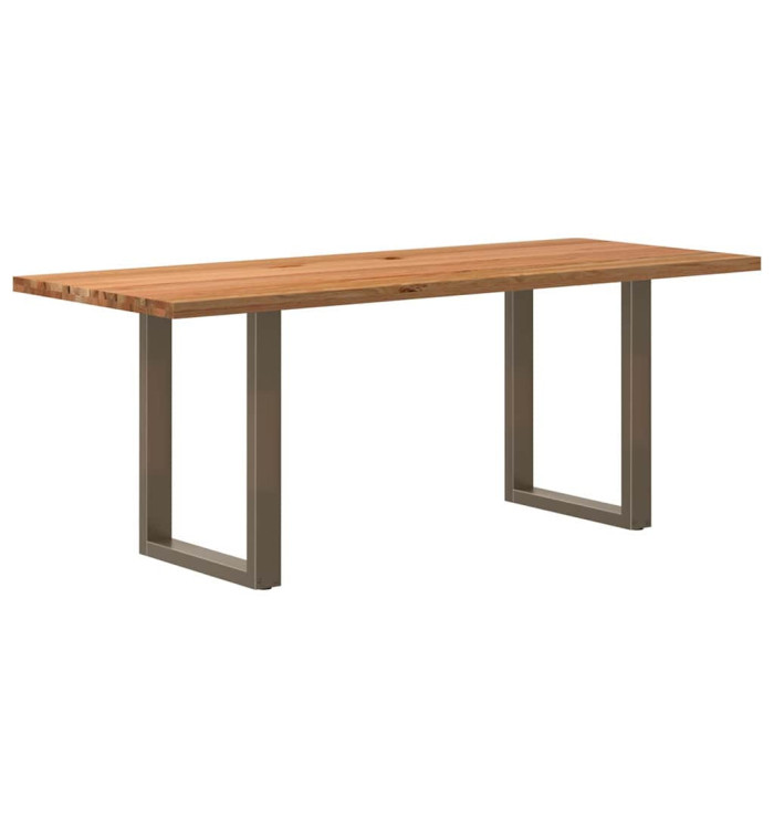 Table à manger marron clair bois de chêne massif rectangulaire | Mobilier & Déco
