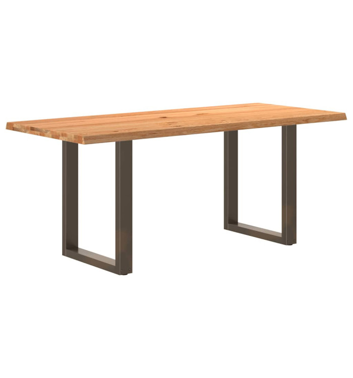 Table à manger marron clair bois de chêne massif rectangulaire | Mobilier & Déco