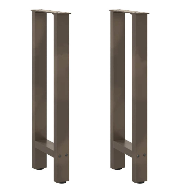Pieds de table console en acier naturel, 2 pièces, 38 x (72-73) cm | Mobilier & Déco