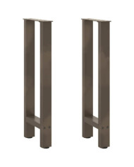 Pieds de table console en acier naturel, 2 pièces, 38 x (72-73) cm | Mobilier & Déco