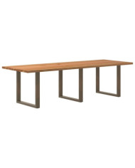 Table à manger marron clair bois de chêne massif rectangulaire | Mobilier & Déco