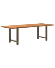 Table à manger marron clair bois de chêne massif rectangulaire | Mobilier & Déco