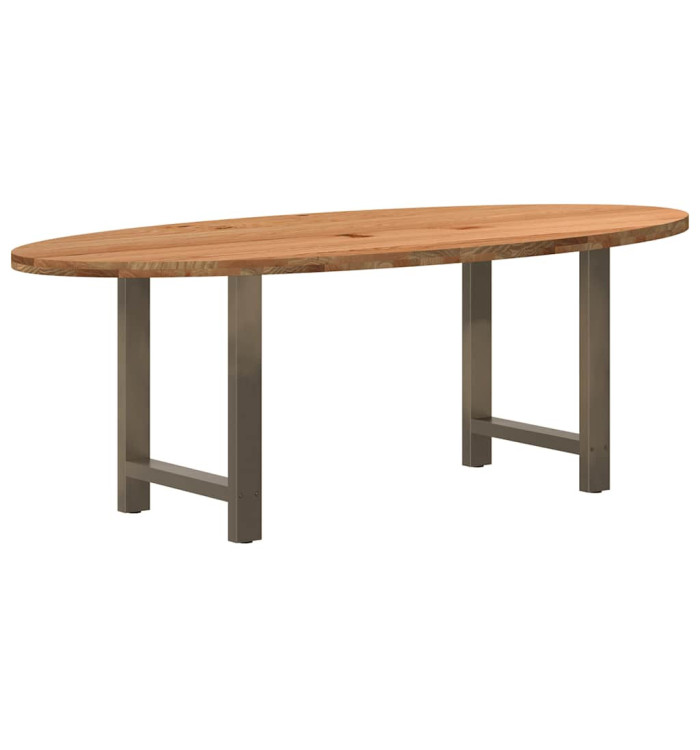 Table à manger 220x100x74 cm bois de chêne massif ovale | Mobilier & Déco