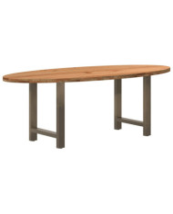 Table à manger 220x100x74 cm bois de chêne massif ovale | Mobilier & Déco