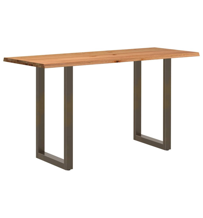 Table de bar rectangulaire en chêne massif avec bords naturels 200 x 80 x 112 cm | Mobilier & Déco
