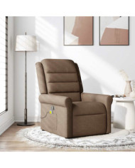 Fauteuil de massage inclinable Marron Tissu | Mobilier & Déco