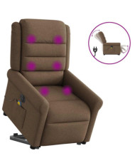 Fauteuil inclinable de massage électrique Marron Tissu | Mobilier & Déco