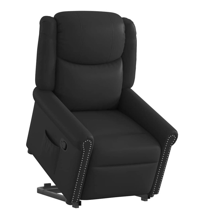 Fauteuil inclinable noir brillant similicuir | Mobilier & Déco