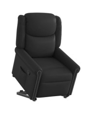 Fauteuil inclinable noir brillant similicuir | Mobilier & Déco