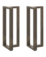 Pieds de table de bar en forme de T, 2 pièces, noir, 40 x 35 x (100-101) cm, acier | Mobilier & Déco