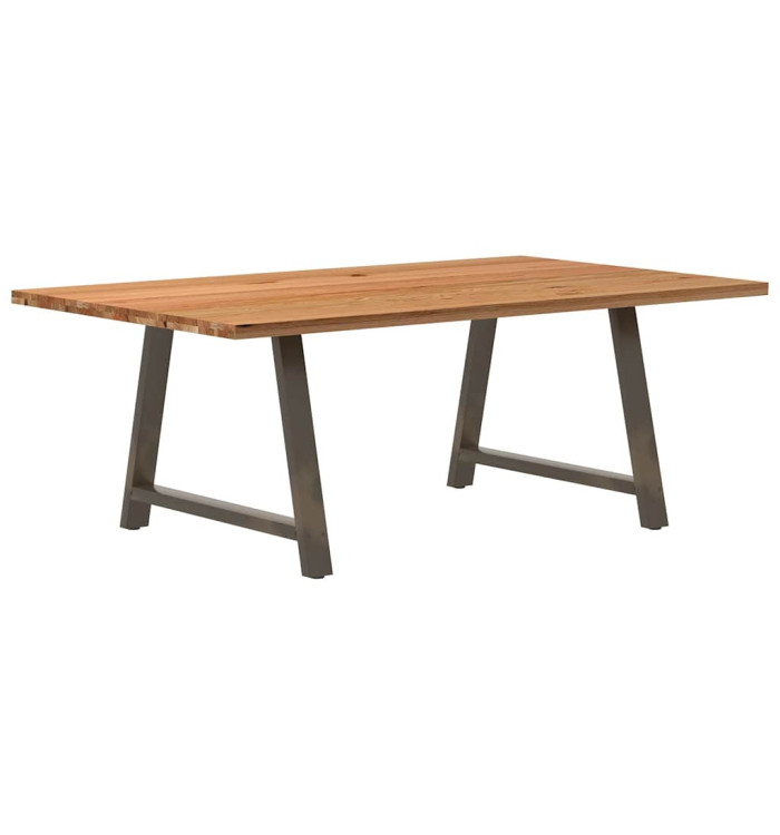 Table à manger marron clair bois de chêne massif rectangulaire | Mobilier & Déco