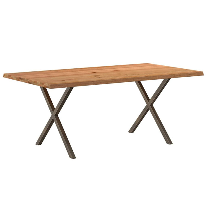 Table à manger marron clair bois de chêne massif rectangulaire | Mobilier & Déco