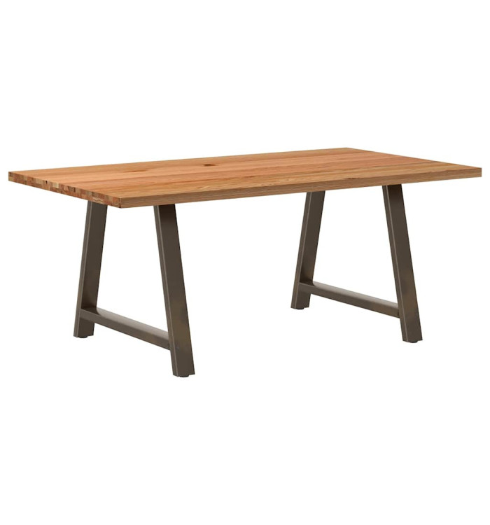 Table à manger marron clair bois de chêne massif rectangulaire | Mobilier & Déco