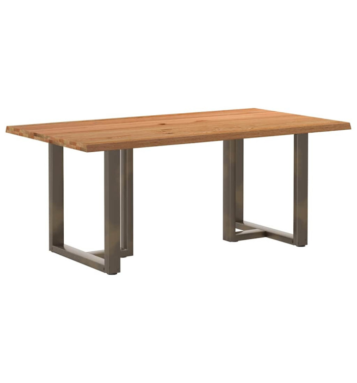 Table à manger marron clair bois de chêne massif rectangulaire | Mobilier & Déco