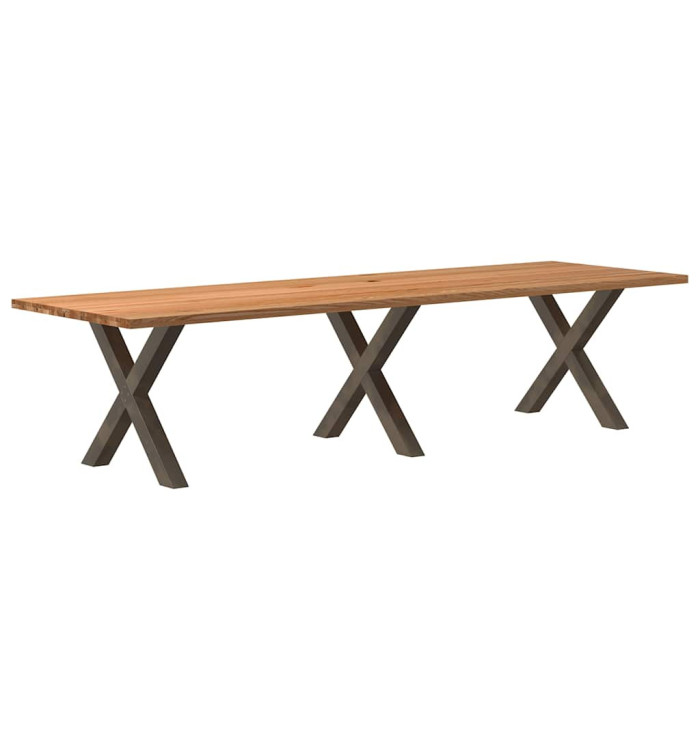 Table à manger marron clair bois de chêne massif rectangulaire | Mobilier & Déco