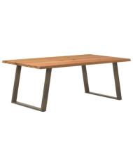 Table à manger et bord naturel bois massif chêne rectangulaire | Mobilier & Déco