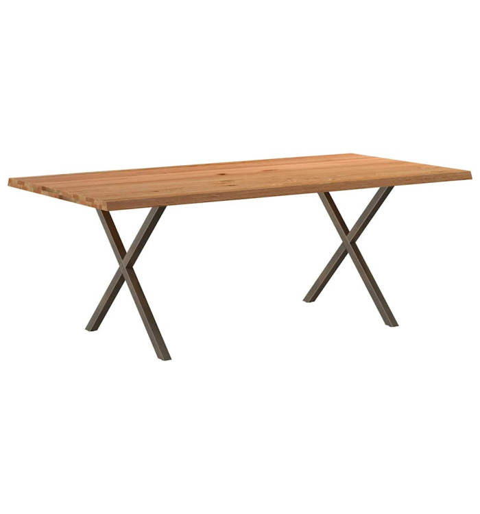 Table à manger bord naturel bois massif chêne rectangulaire | Mobilier & Déco