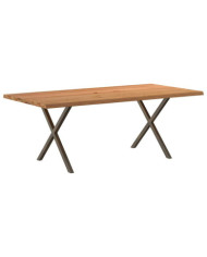 Table à manger bord naturel bois massif chêne rectangulaire | Mobilier & Déco