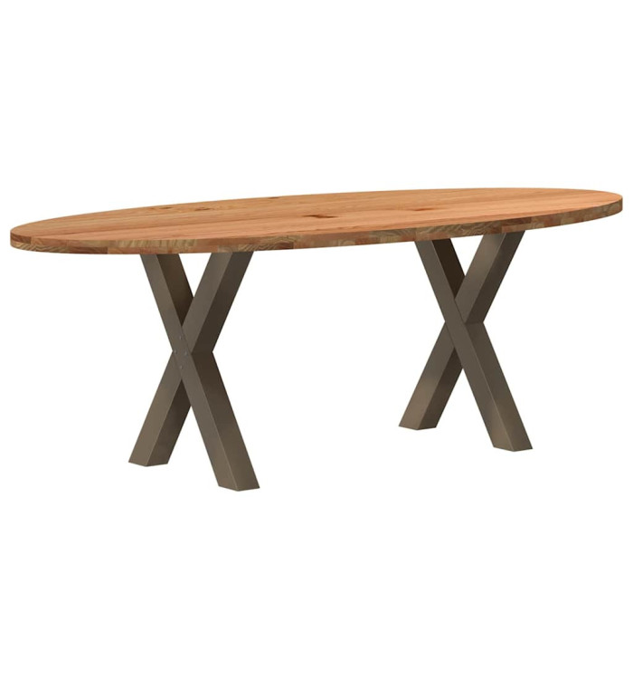 Table à manger 220x100x74 cm bois de chêne massif ovale | Mobilier & Déco