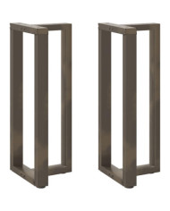 Pieds de table de bar en forme de T, 2 pièces, noir, 50 x 35 x (100-101) cm, acier | Mobilier & Déco