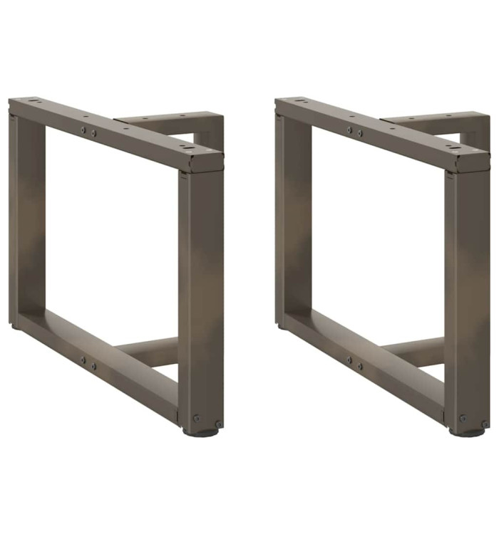 Pieds de table basse en T, 2 pièces, noir, 70 x 25 x (42-43) cm, acier | Mobilier & Déco