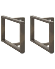 Pieds de table basse en T, 2 pièces, noir, 70 x 25 x (42-43) cm, acier | Mobilier & Déco