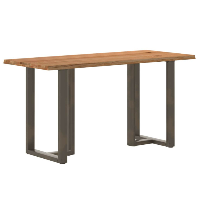 Table de bar rectangulaire en chêne massif avec bords naturels 180 x 80 x 92 cm | Mobilier & Déco