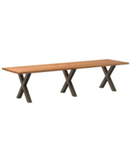 Table à manger marron clair bois de chêne massif rectangulaire | Mobilier & Déco