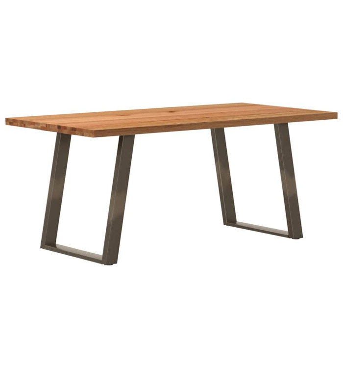 Table à manger marron clair bois de chêne massif rectangulaire | Mobilier & Déco
