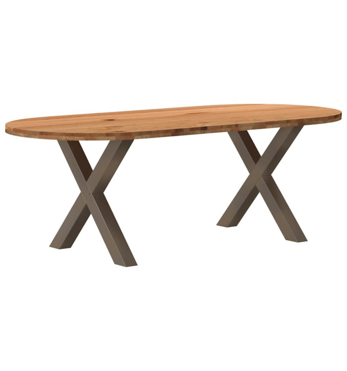 Table à manger 220x100x74 cm bois de chêne massif ovale | Mobilier & Déco