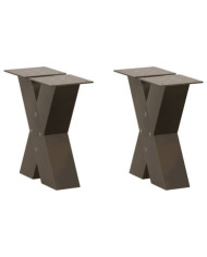 Pieds de table basse en forme de X, 2 pièces, acier naturel, 30 x (30-31) cm | Mobilier & Déco