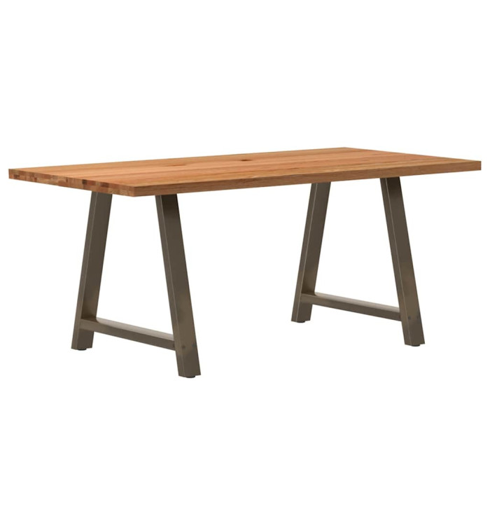 Table à manger marron clair bois de chêne massif rectangulaire | Mobilier & Déco