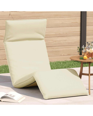 Chaise longue pliante crème 175x54x8,5 cm tissu oxford | Mobilier & Déco
