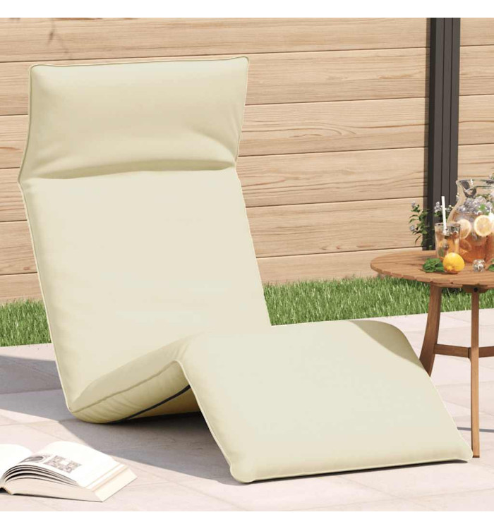 Chaise longue pliante crème 175x54x8,5 cm tissu oxford | Mobilier & Déco