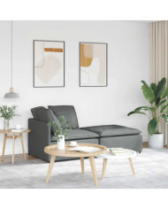 Canapé modulaire et repose-pieds et coussins tissu gris foncé | Mobilier & Déco