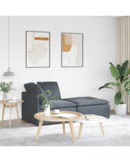 Canapé modulaire et repose-pieds et coussins velours gris foncé | Mobilier & Déco