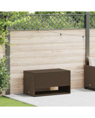 Coffre à coussins d'extérieur marron 100x55x55,5 cm polyrotin | Mobilier & Déco