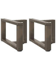 Pieds de table basse en T, 2 pièces, noir, 40 x 25 x (30-31) cm, acier | Mobilier & Déco