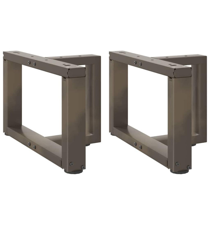 Pieds de table basse en T, 2 pièces, noir, 50 x 25 x (30-31) cm, acier | Mobilier & Déco