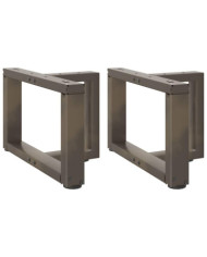 Pieds de table basse en T, 2 pièces, noir, 50 x 25 x (30-31) cm, acier | Mobilier & Déco